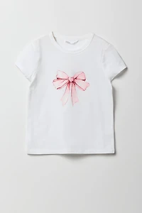 Girls Bow Graphic T-Shirt