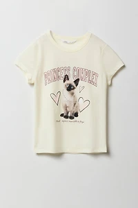 Girls Princess Complex Graphic Rhinestone T-Shirt