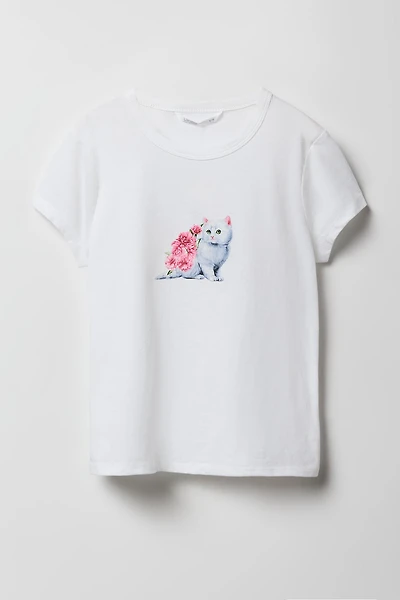 T-shirt à imprimé Cute Animal pour filles