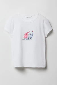 T-shirt à imprimé Cute Animal pour filles