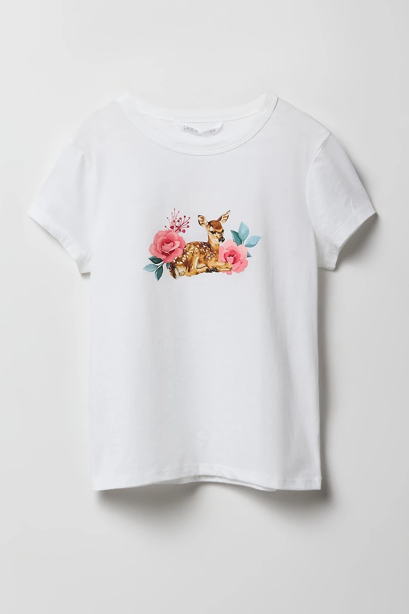 Girls Cute Animal Graphic T-Shirt