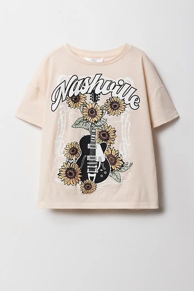 Girls Oversized Nashville Graphic T-Shirt