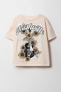 Girls Oversized Nashville Graphic T-Shirt