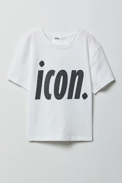 T-shirt en coton lourd de luxe imprimé pour fille