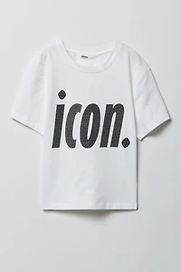 T-shirt en coton lourd de luxe imprimé pour fille