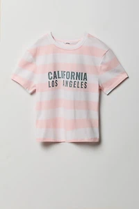 Girls Striped Graphic T-Shirt