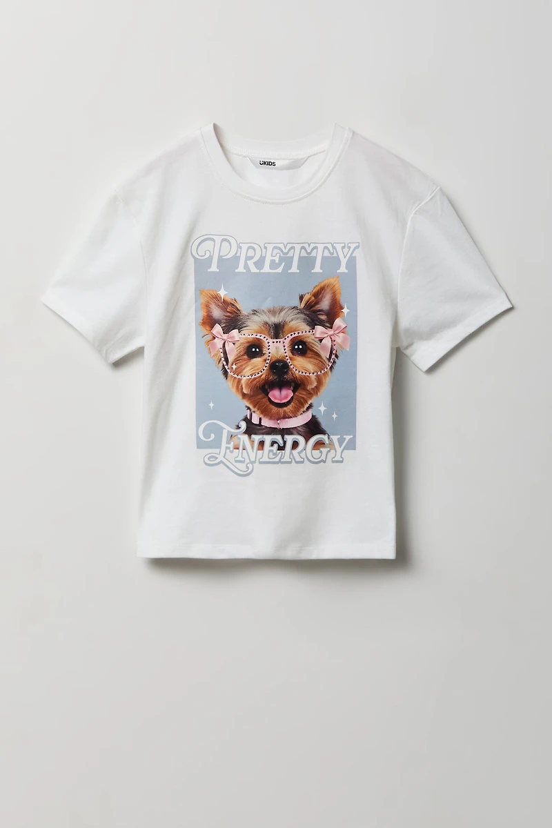 T-shirt à imprimé avec pierres du Rhin pour fille