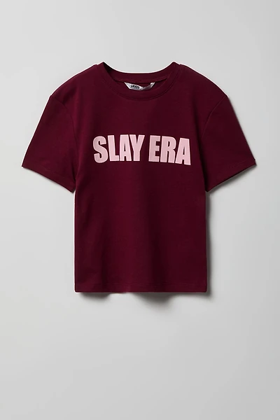 T-shirt imprimé en coton lourd de luxe pour fille