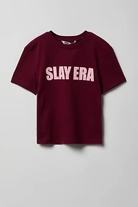 T-shirt imprimé en coton lourd de luxe pour fille
