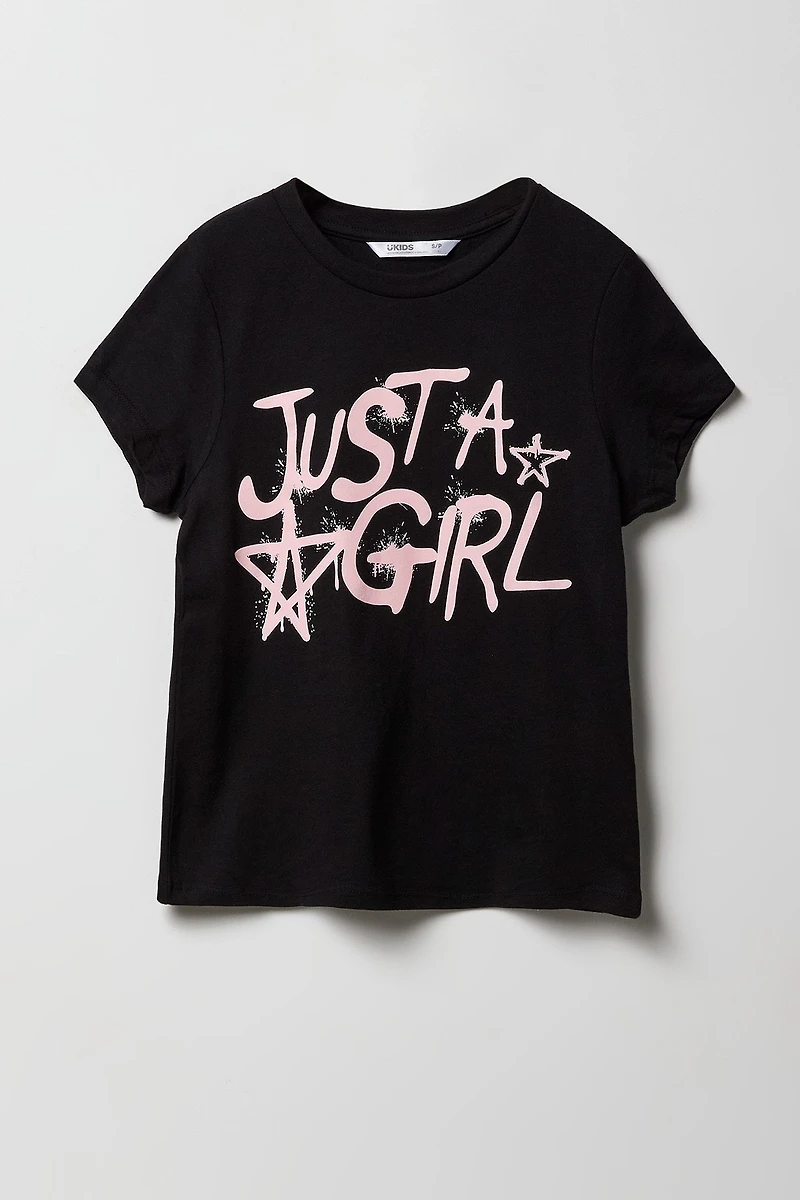 Girls Just a Girl Graphic T-Shirt
