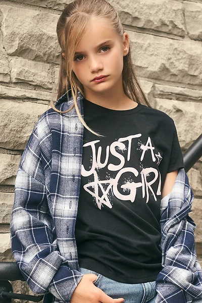 Girls Just a Girl Graphic T-Shirt