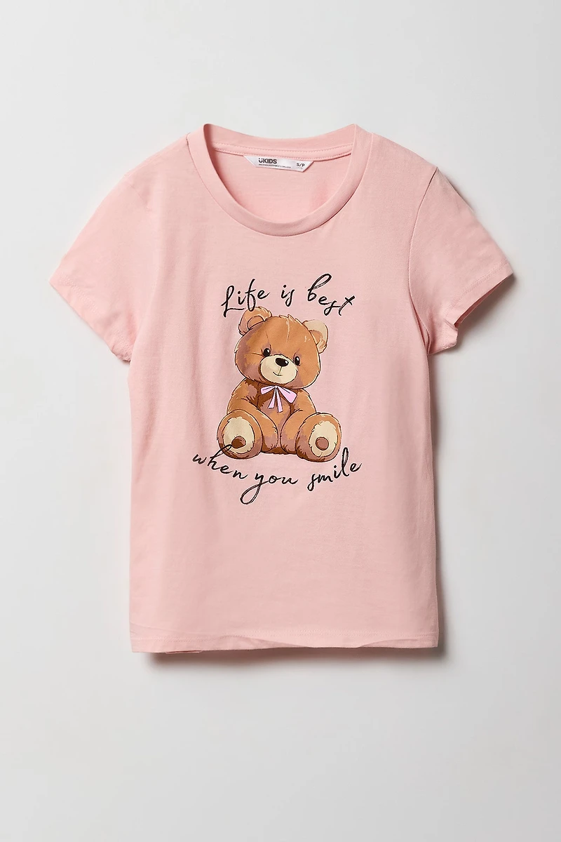 Girls Smile Graphic T-Shirt