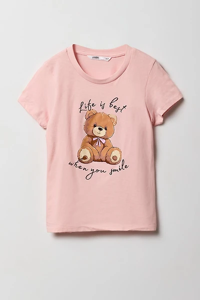 Girls Smile Graphic T-Shirt