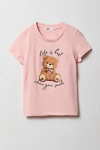Girls Smile Graphic T-Shirt