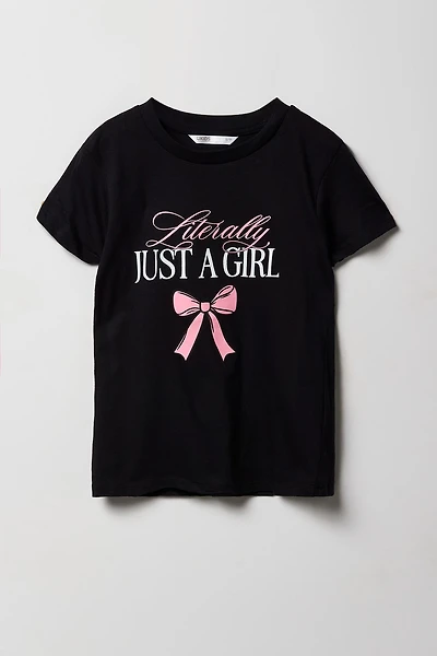 T-shirt a imprimé Just Girl pour fille