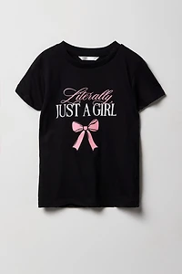 Girls Bow Graphic T-Shirt