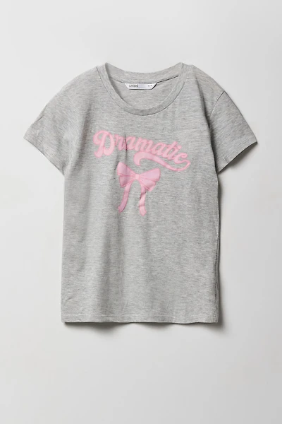 T-shirt à imprimé Bow pour fille