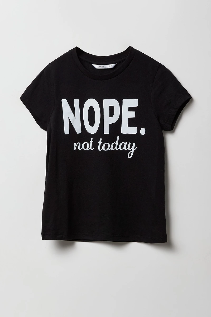 T-shirt à imprimé Nope Not Today pour filles