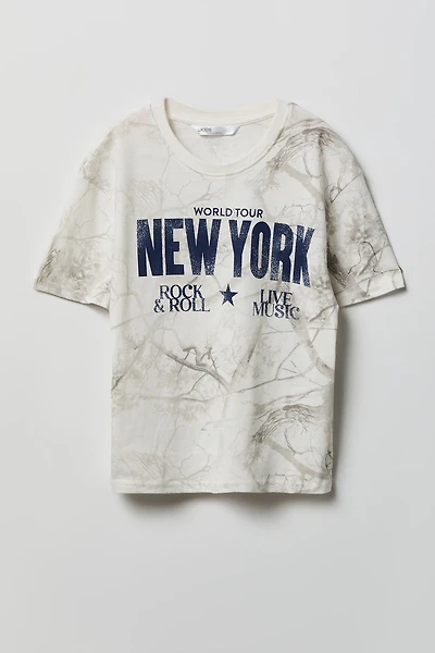 Girls New York Graphic Camo T-Shirt