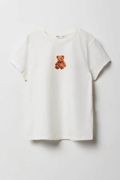 Girls Teddy Bear Graphic T-Shirt