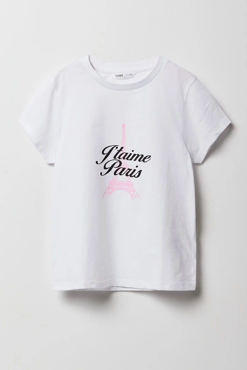 T-shirt à imprimé Paris pour filles