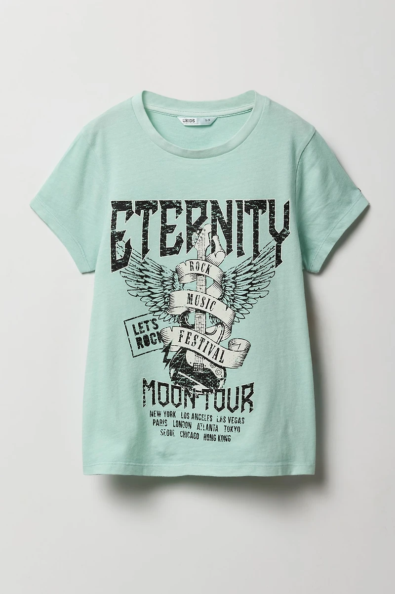 T-shirt à imprimé Rock Festival pour filles
