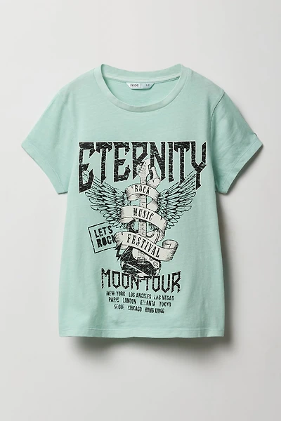T-shirt à imprimé Rock Festival pour filles