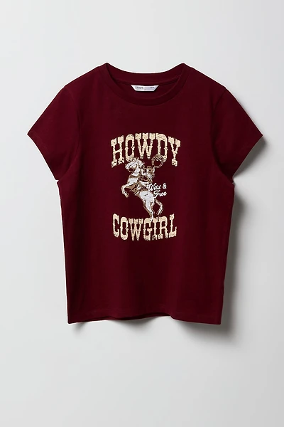 T-shirt à imprimé Howdy Cowgirl pour fille