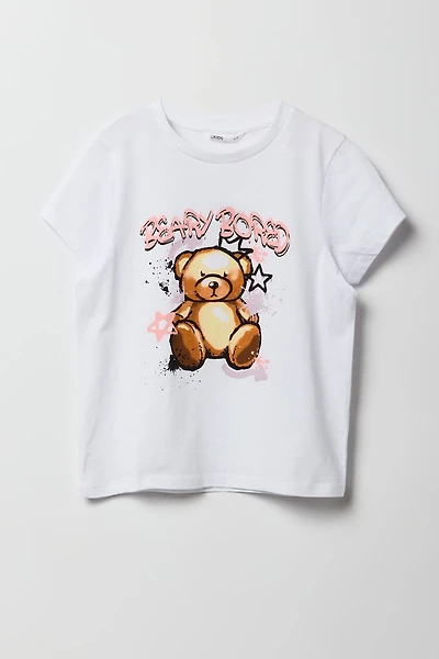 T-shirt à imprimé Beary Bored pour fille