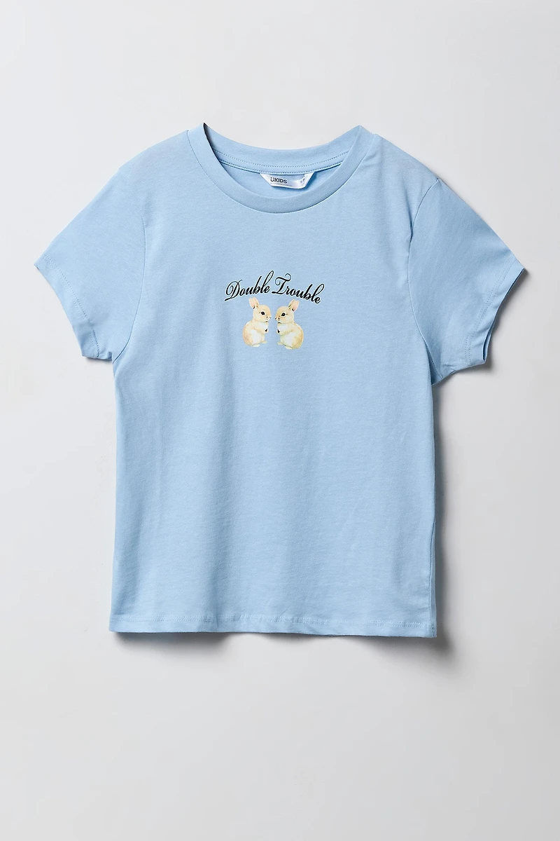 T-shirt à imprimé Double Trouble pour fille