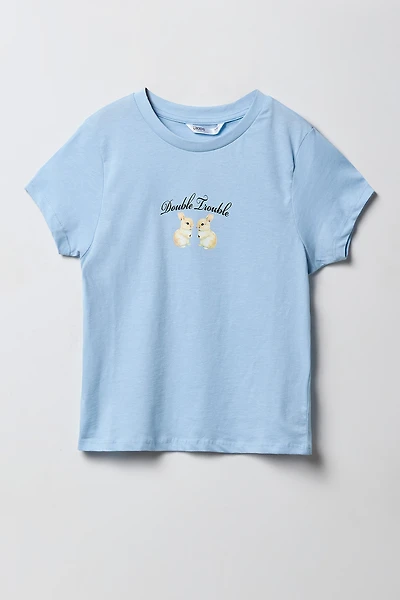 T-shirt à imprimé Double Trouble pour fille