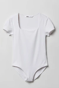 Maillot profilé à encolure carrée pour fille