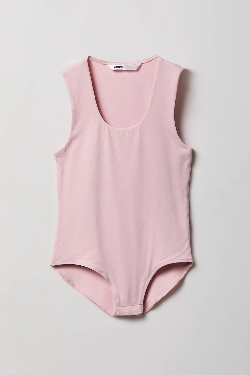 Girls Scoop Neckline Contour Bodysuit
