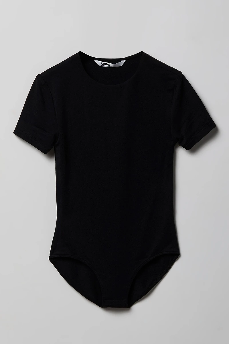 Girls Contour Crew Neck Bodysuit