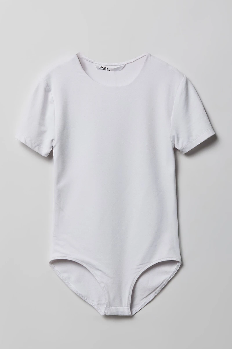 Maillot ras du cou profilé pour fille