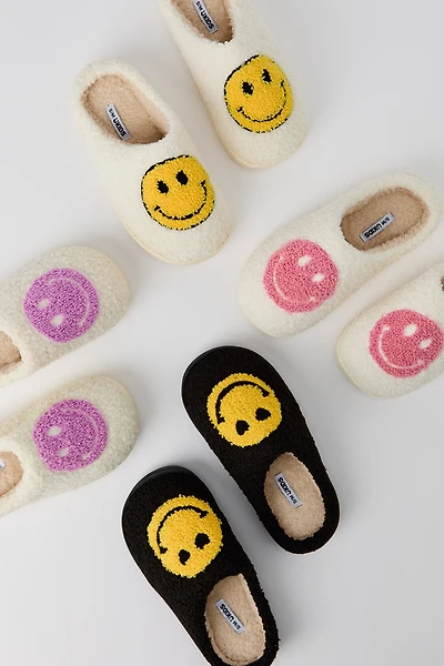 Pantoufles en Sherpa à imprimé Smiley pour fille