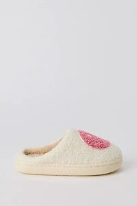 Pantoufles en Sherpa à imprimé Smiley pour fille