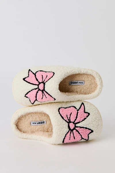 Girls Bow Sherpa Slipper