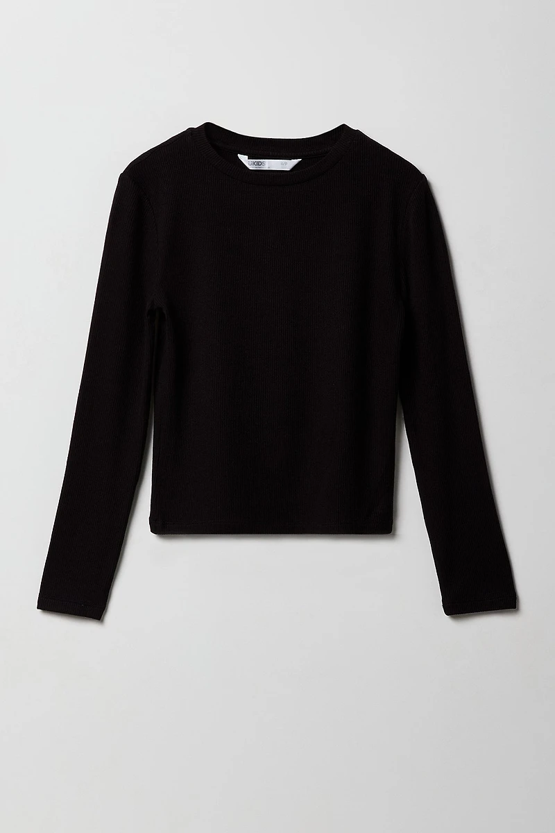Girls Ribbed Long Sleeve Top