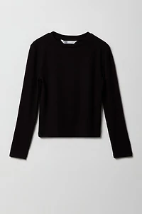 Girls Ribbed Long Sleeve Top