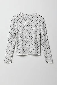 Haut côtelé à manche longue pour filles