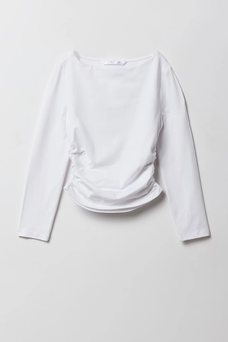 Girls Contour Side Cinched Long Sleeve Top