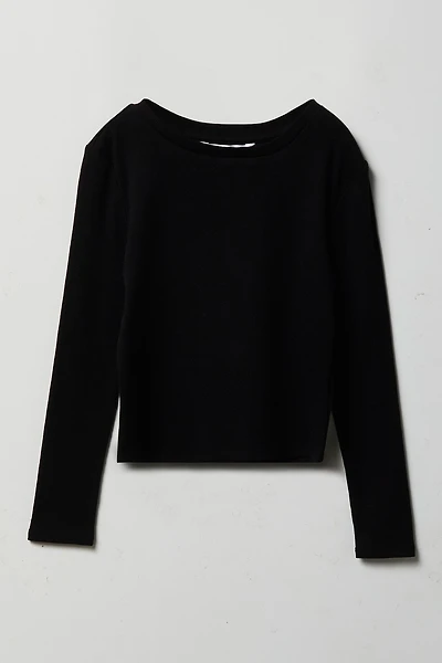 Girls Ribbed Long Sleeve Top