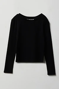 Girls Ribbed Long Sleeve Top