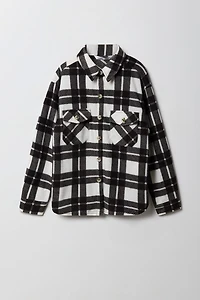 Girls Plaid Flannel Shacket