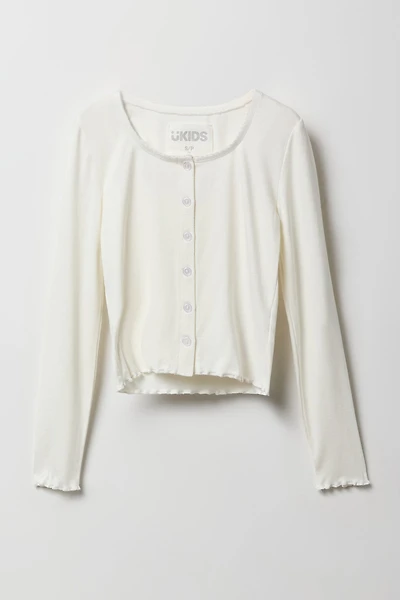 Girls Button Front Long Sleeve Top & Cami 2 Piece Set