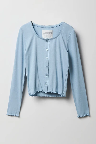 Ensemble avec haut boutonné à manches longues et camisole pour fille