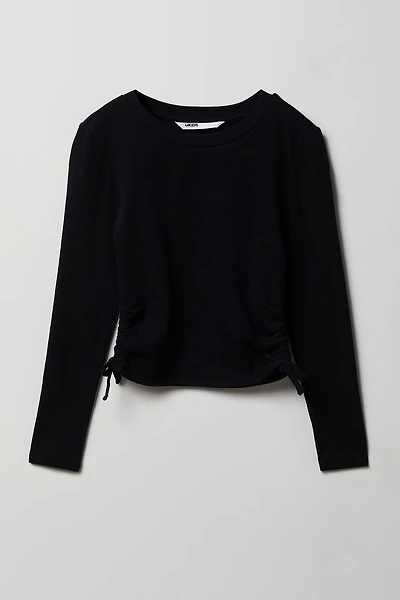 Girls Ribbed Side Cinched Top