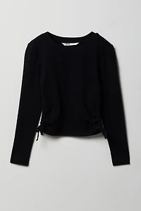 Girls Ribbed Side Cinched Top