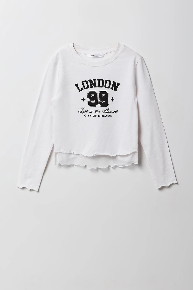 Girls Graphic Layered Long Sleeve Top